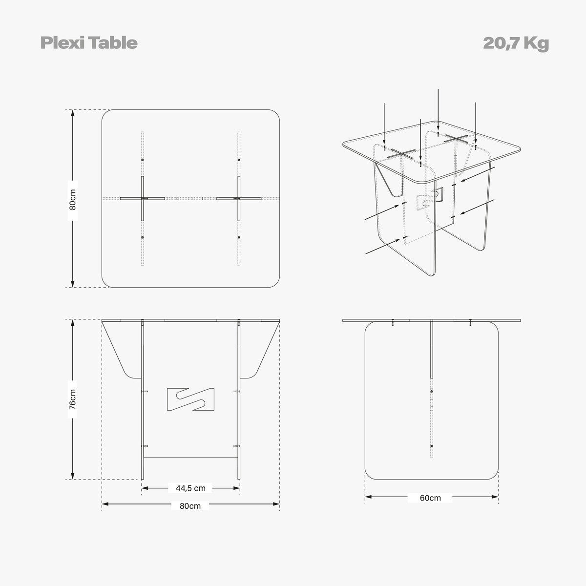 Scicon Plexi Table dimensions 02