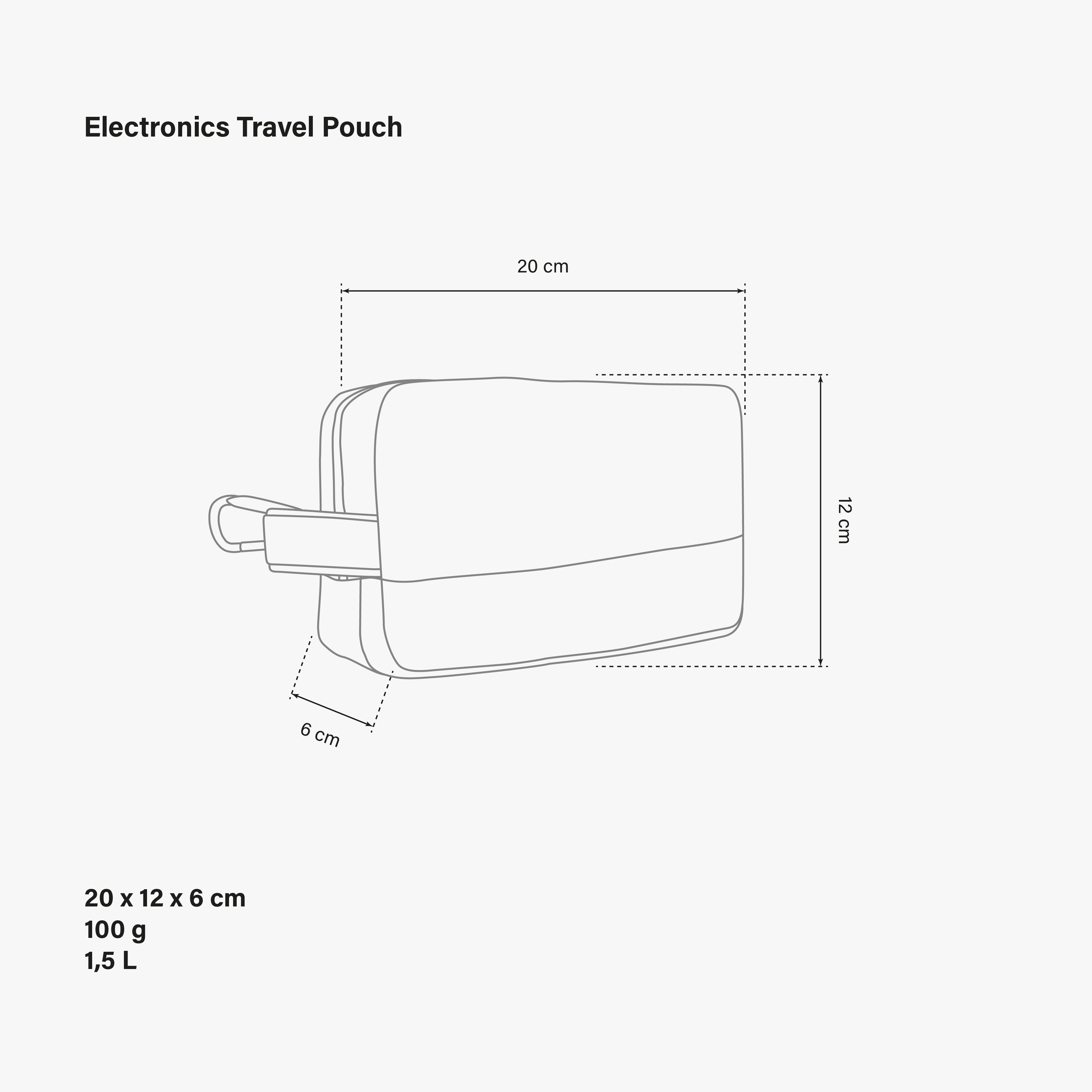 Electronic Travel Pouch Camo dimensions