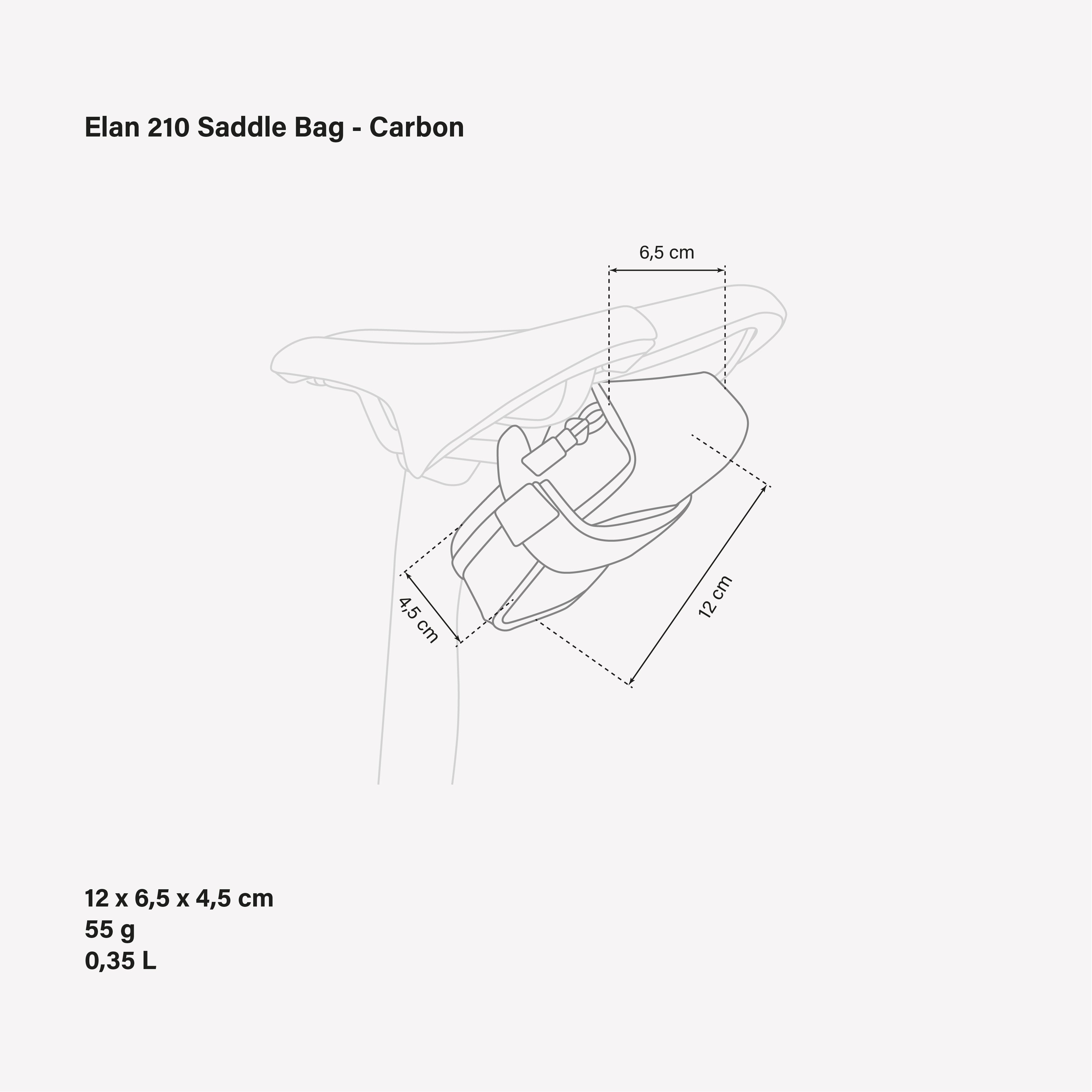 Elan 210 Saddlebag carbon Dimensions