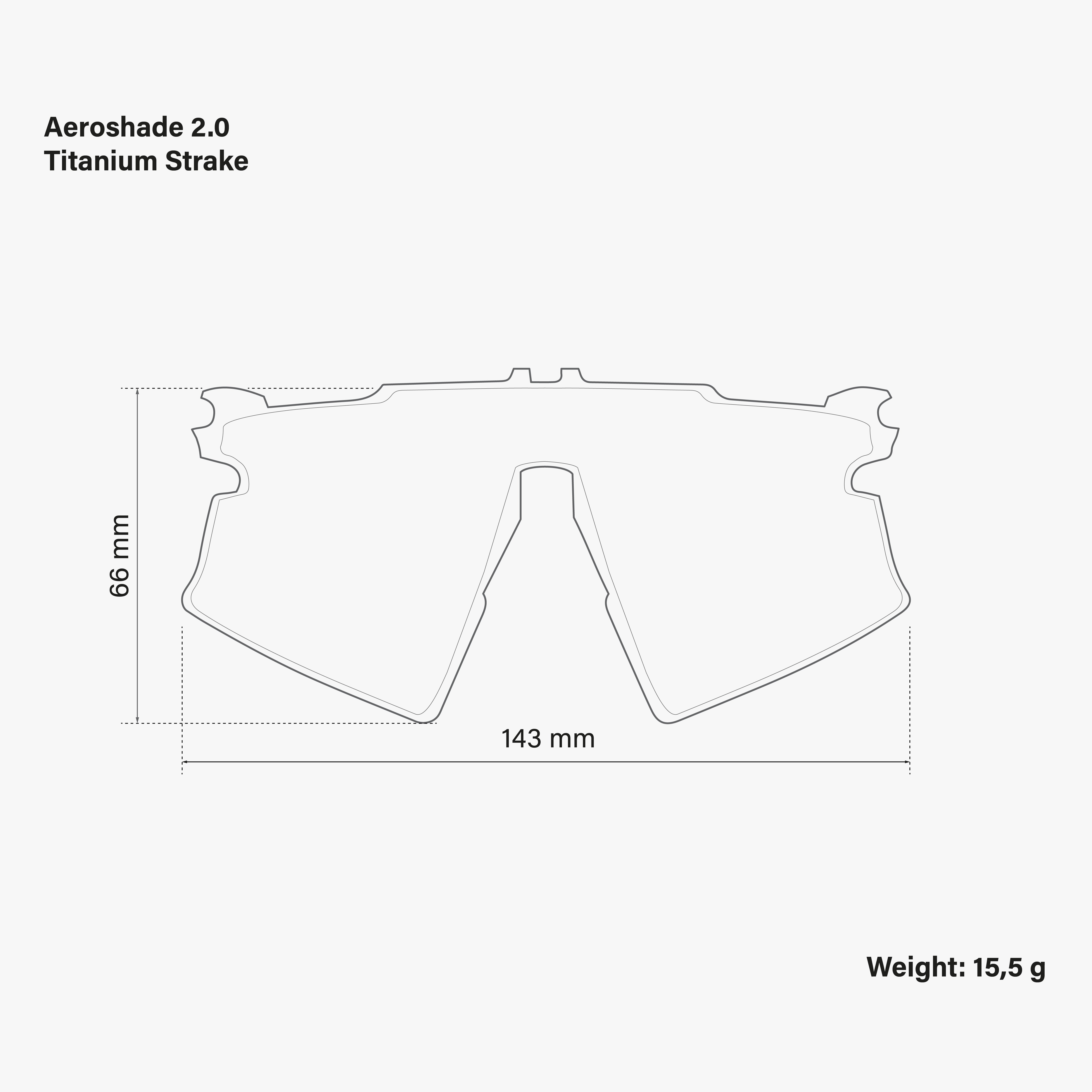 Aeroshade 2.0 Titanium Strake Multimirror Blue Green Spare Lens dimensions
