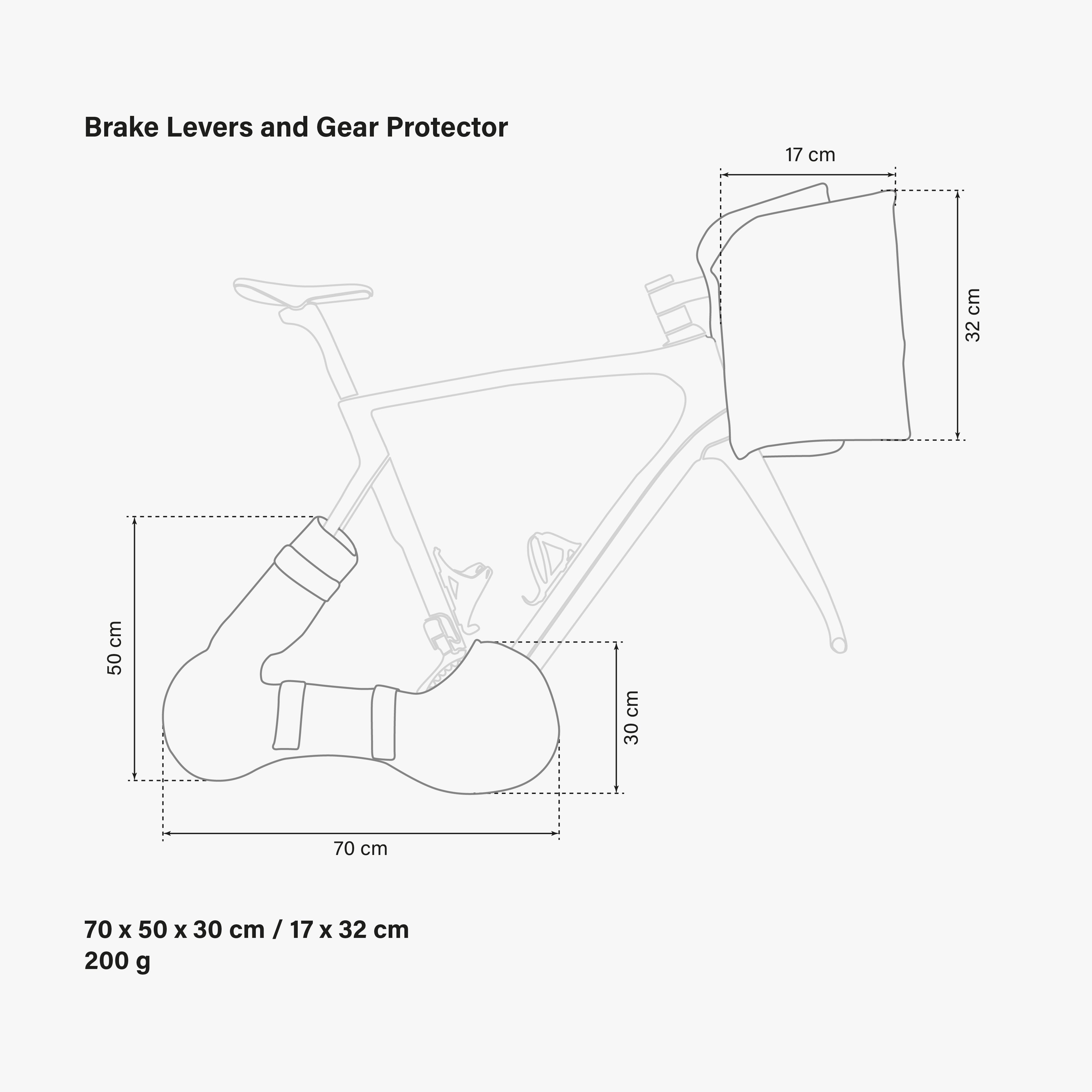 Brake Levers and gearbox protector Dimensions