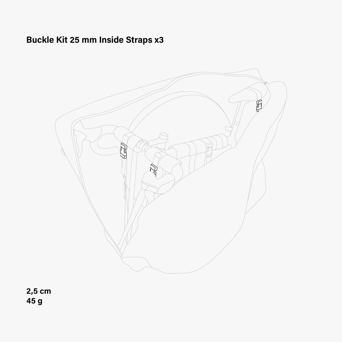 Buckle Kit 25mm dimensions