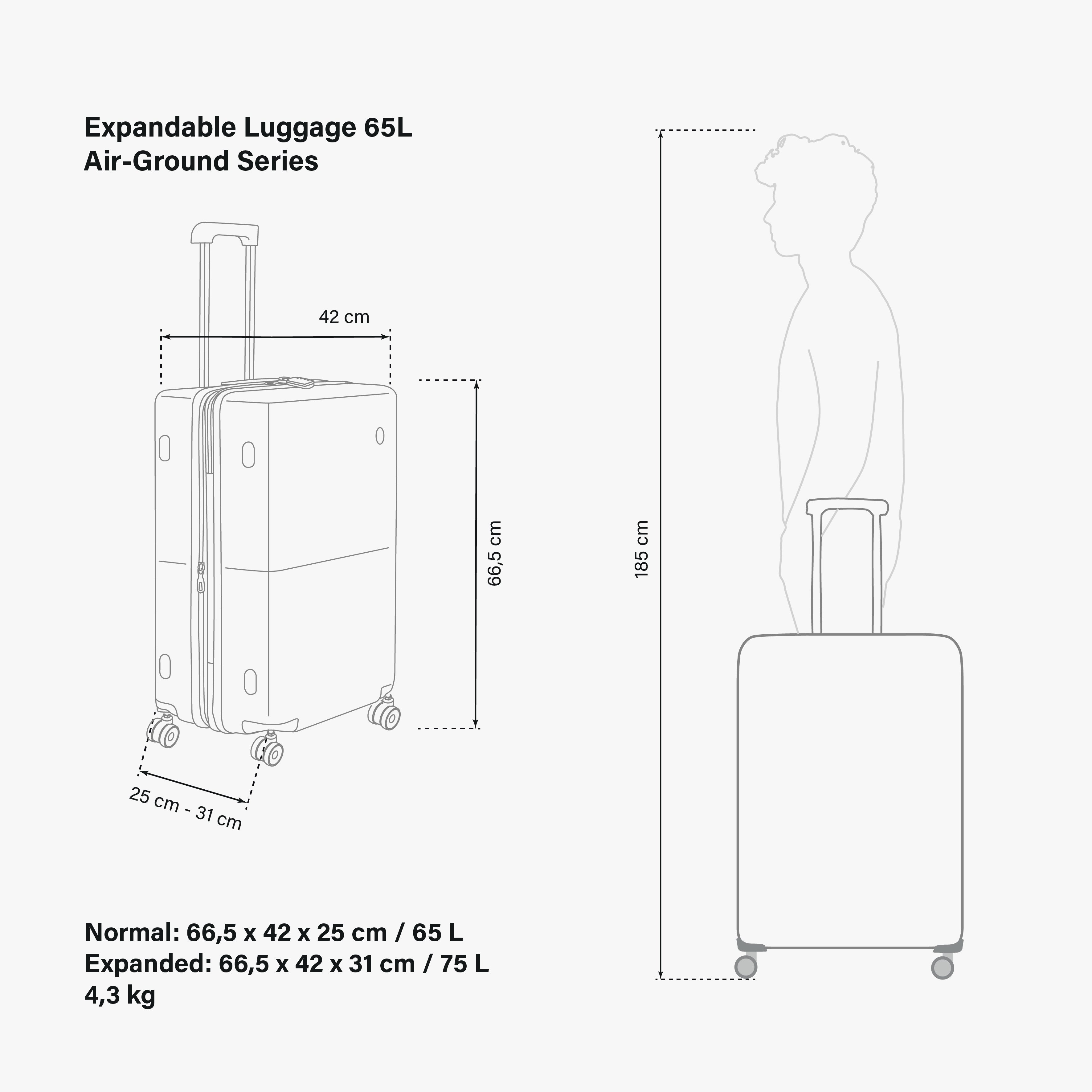 Black Expandable Medium Trolley 65L | Scicon Sports