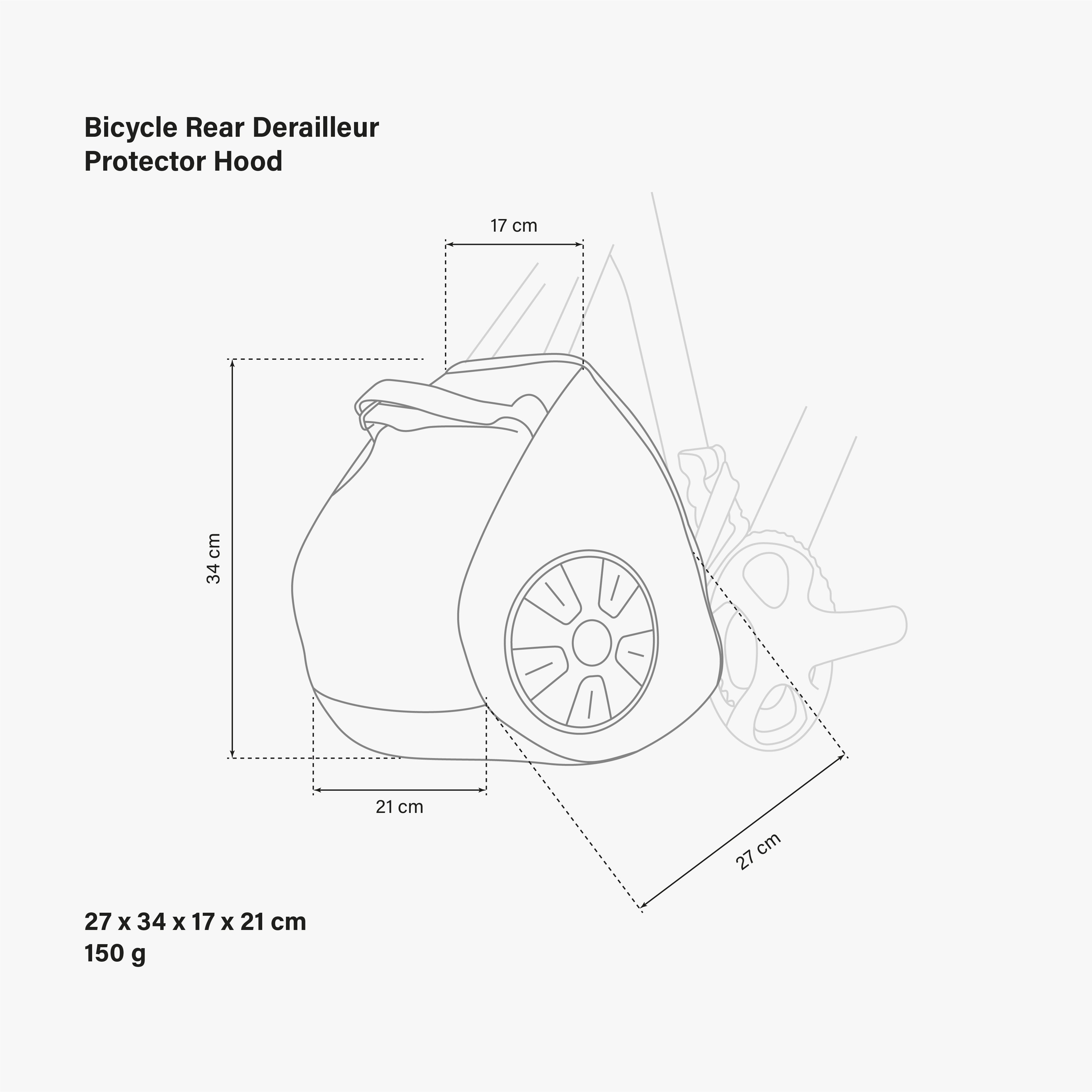 Rear Derailleur Protector Hood Dimensions