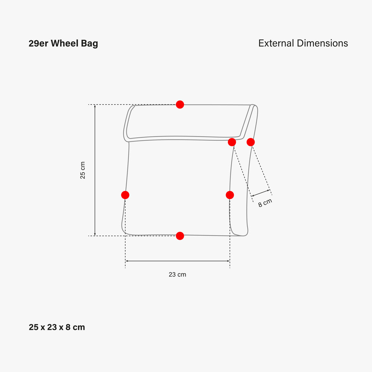 29er MTB Single Wheel Bag External Dimensions