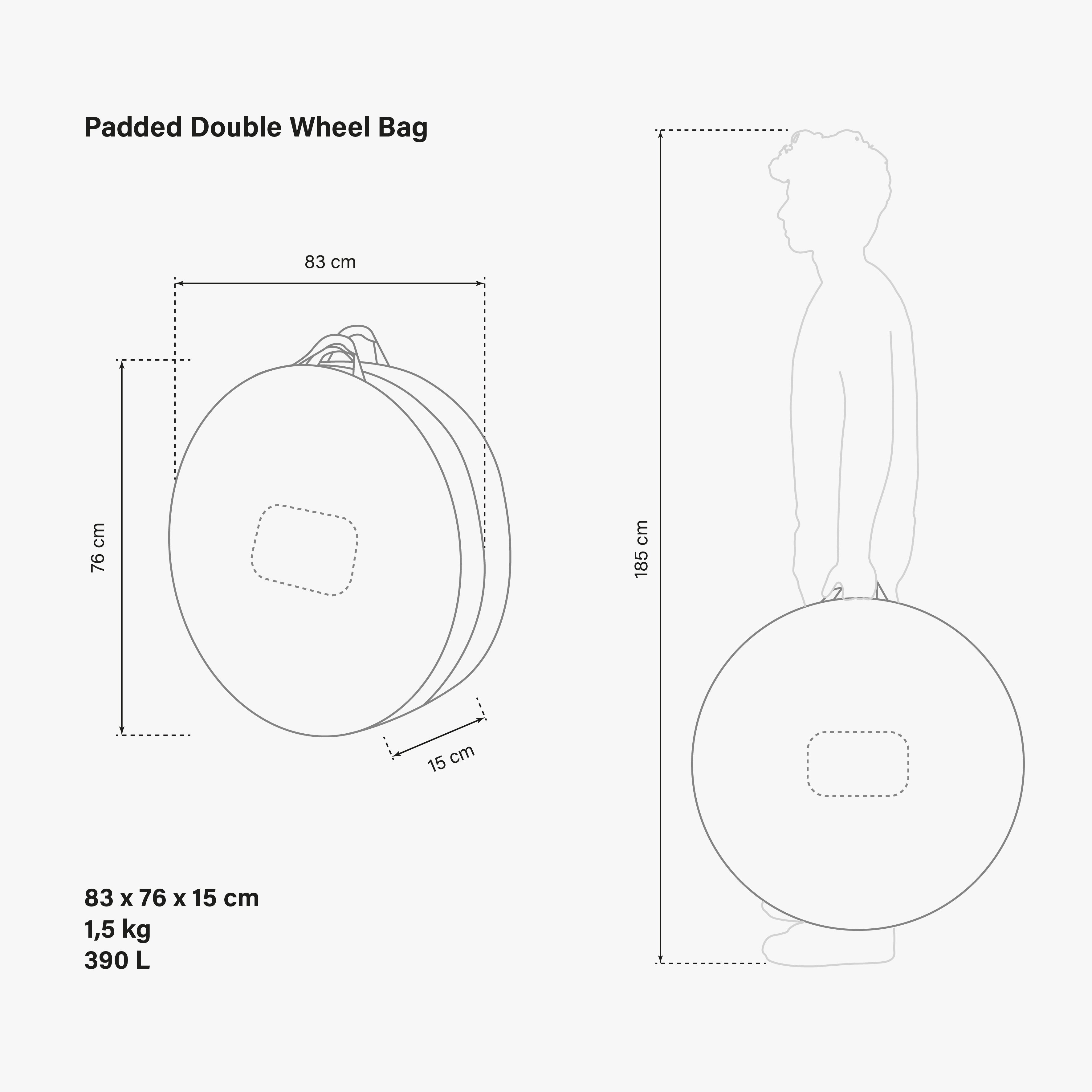 GEPOLSTERTE DOPPELRAD TASCHE