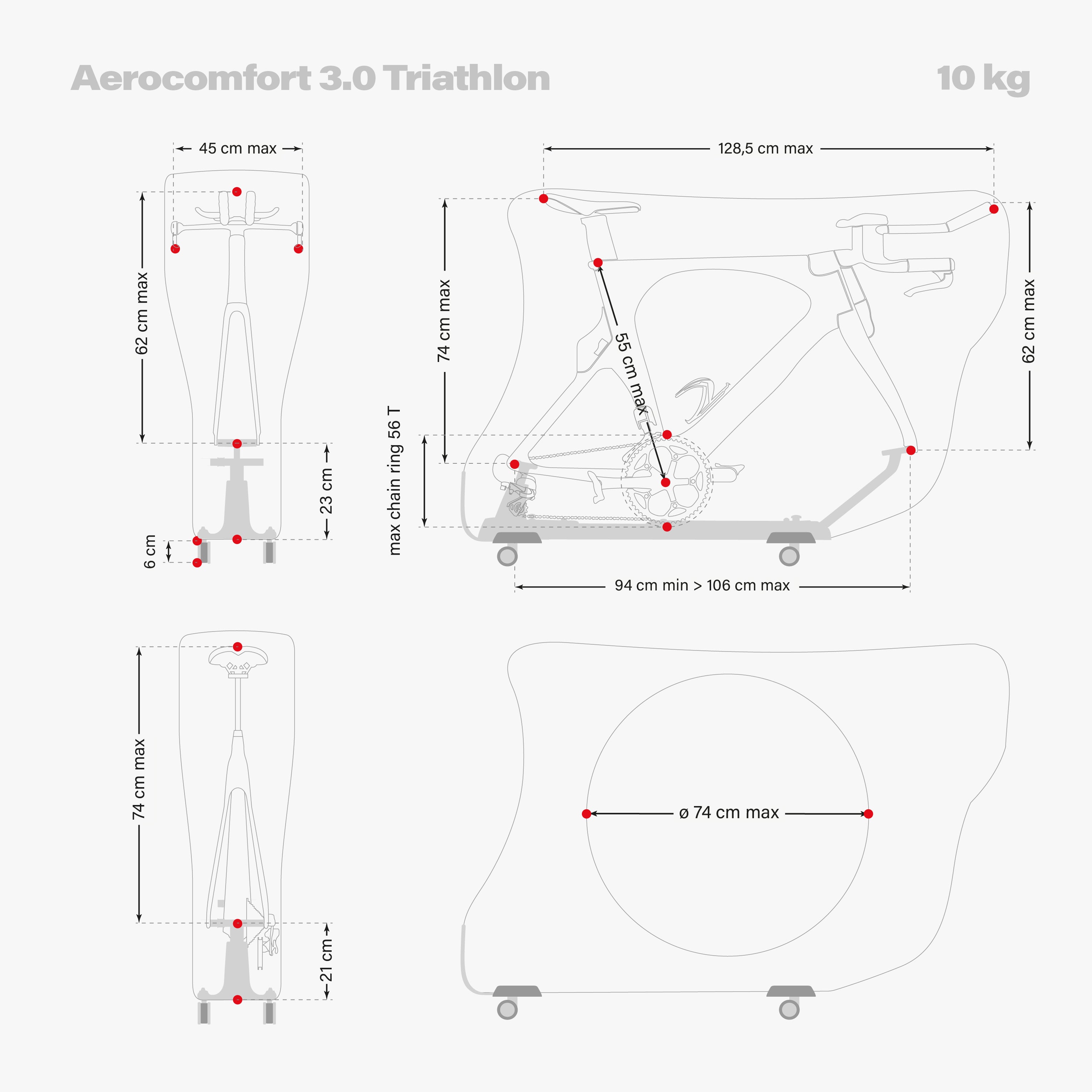 BORSA PORTA BICI DA TRIATHLON AEROCOMFORT 3.0