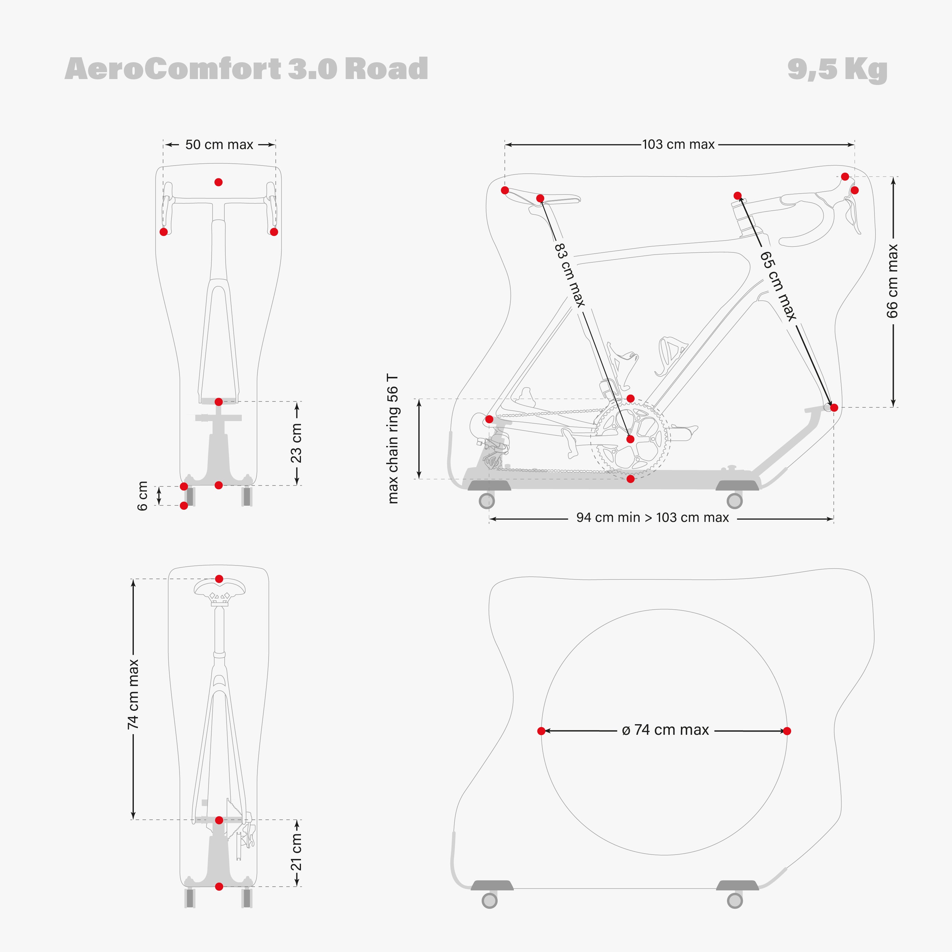 BOLSA PARA LLEVAR BICI DE CARRERA AEROCOMFORT 3.0