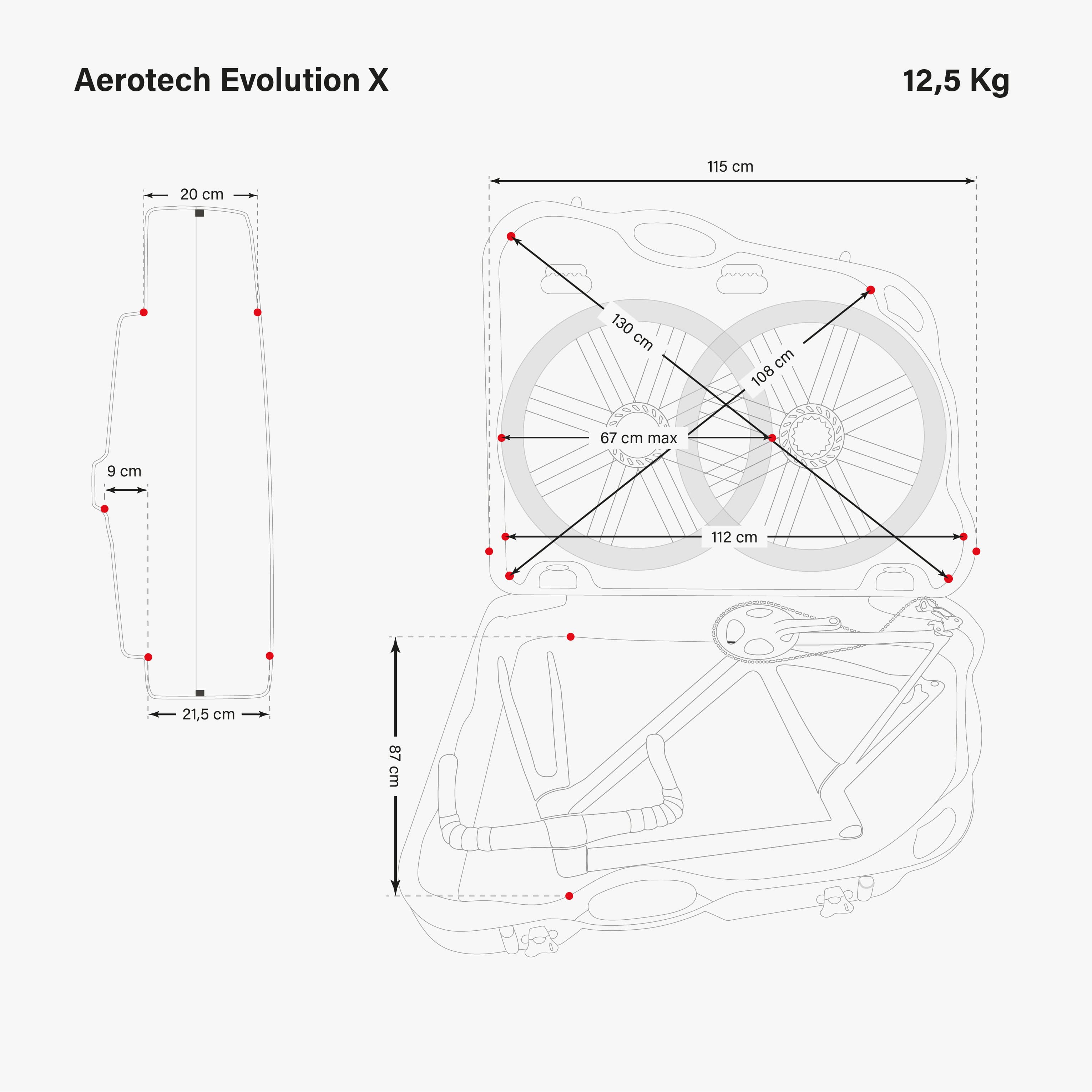 Aerotech Evolution X TSA Dimensions