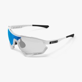 Scicon Sports | Aerotech Sport Cycling Performance Sunglasses - White Gloss / Photocromatic Blue - EY13130402