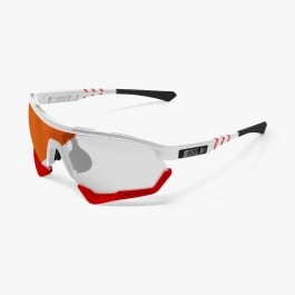 Scicon Sports | Aerotech Sport Cycling Performance Sunglasses - White Gloss / Photocromatic Red - EY13180205