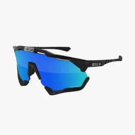 Scicon Sports | Aeroshade XL Cycling Sunglasses - Black Gloss / Multimirror Blue - EY25030201