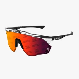 Scicon Sports | Aeroshade Kunken Performance Sunglasses - Black White Gloss / Multimirror Red Monogram - EY31131300