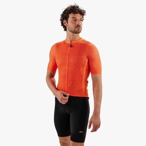 cycling jersey x over 9.5 summer short sleeve orange fluo scicon cj11008