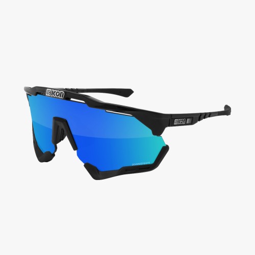 aeroshade xl black gloss frame multi mirror blue lens