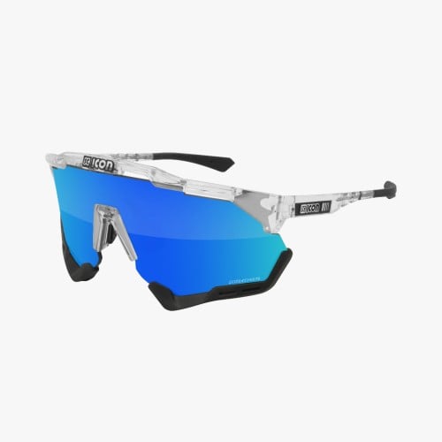 aeroshade xl crystal gloss frame multi mirror blue lens