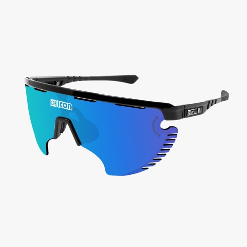 Scicon Sports | Aerowing Lamon Sport Performance Sunglasses - Black Gloss / Multimirror Blue - EY30030200

