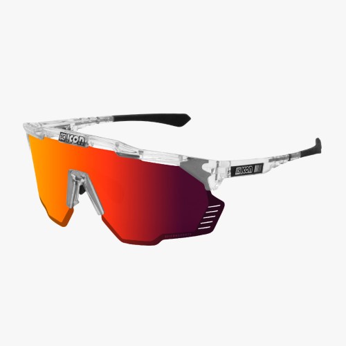 Scicon Sports | Aeroshade Kunken XL Performance Sunglasses - Crystal Gloss / Multimorror Red - EY31060700