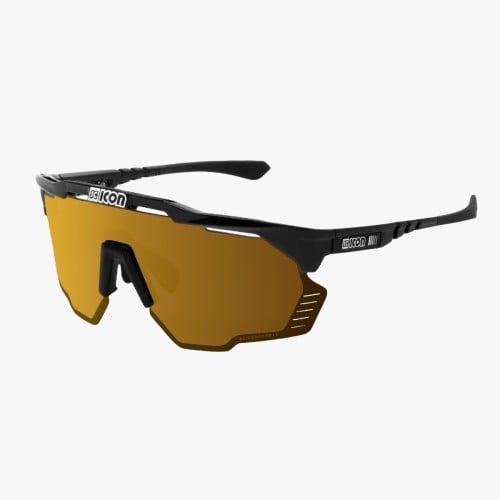 Scicon Sports | Aeroshade Kunken Performance Sunglasses - Black Gloss / Multimorror Bronze - EY31070200