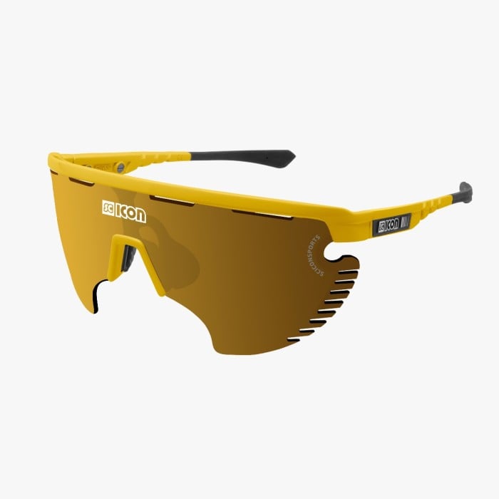 Scicon Sports | Aerowing Lamon Sport Performance Sunglasses - Yellow Gloss / Multimirror Bronze - EY30071100