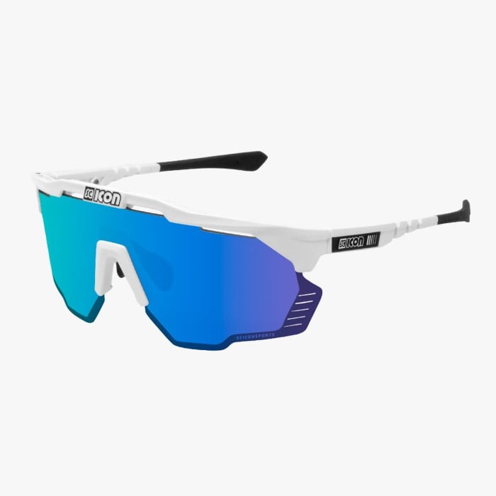 Scicon Sports | Aeroshade Kunken Performance Sunglasses - White Matt / Multimorror Blue - EY31030800