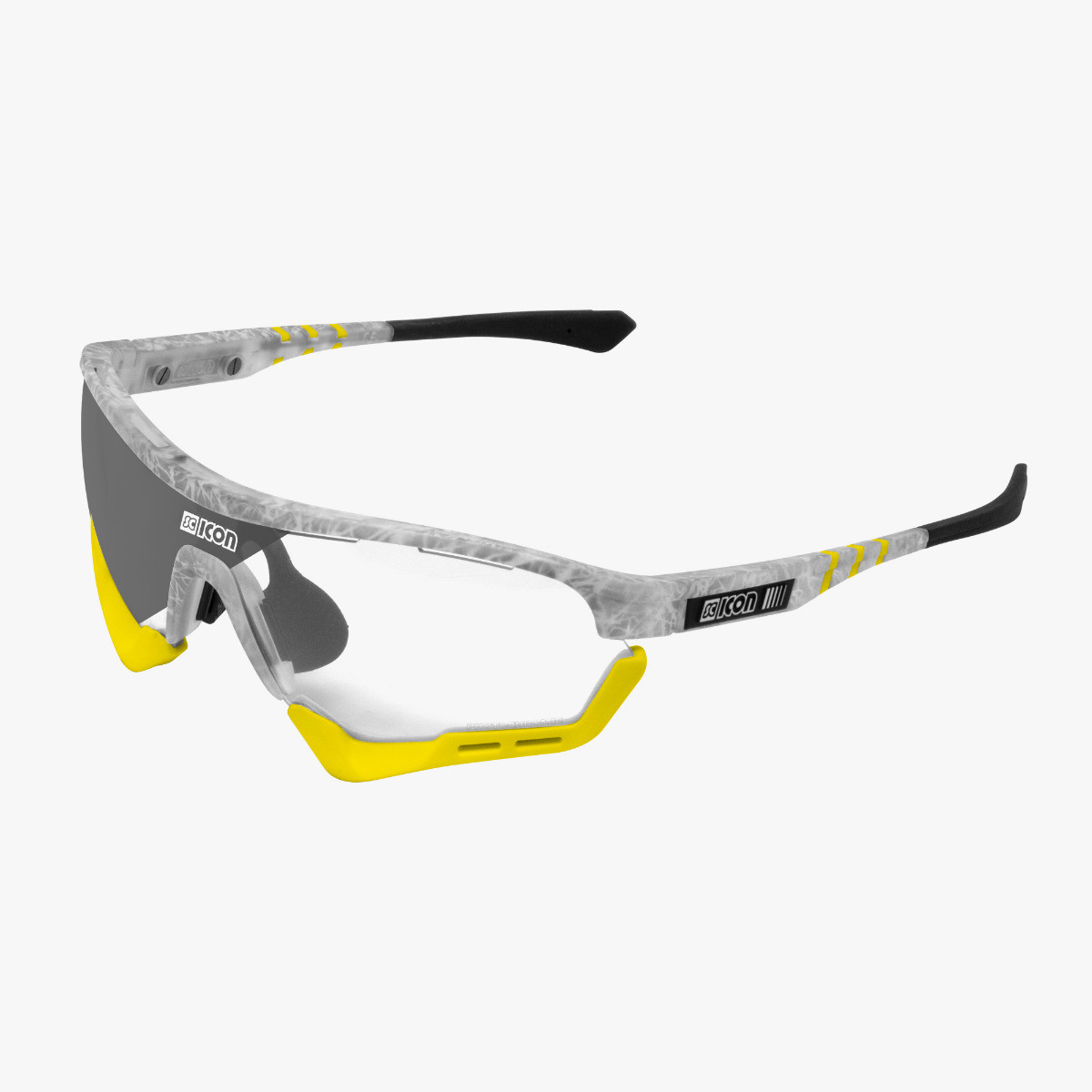Scicon Sports | Aerotech Sport Cycling Performance Sunglasses - Frozen White / Photocromatic Silver - EY13180505
