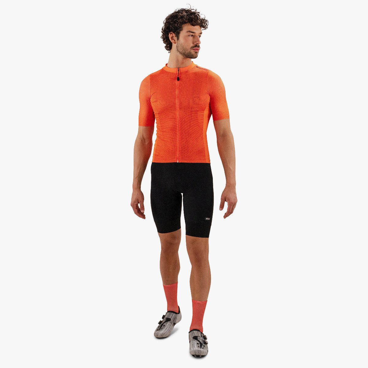 cycling jersey x over 9.5 summer short sleeve orange fluo scicon cj11008