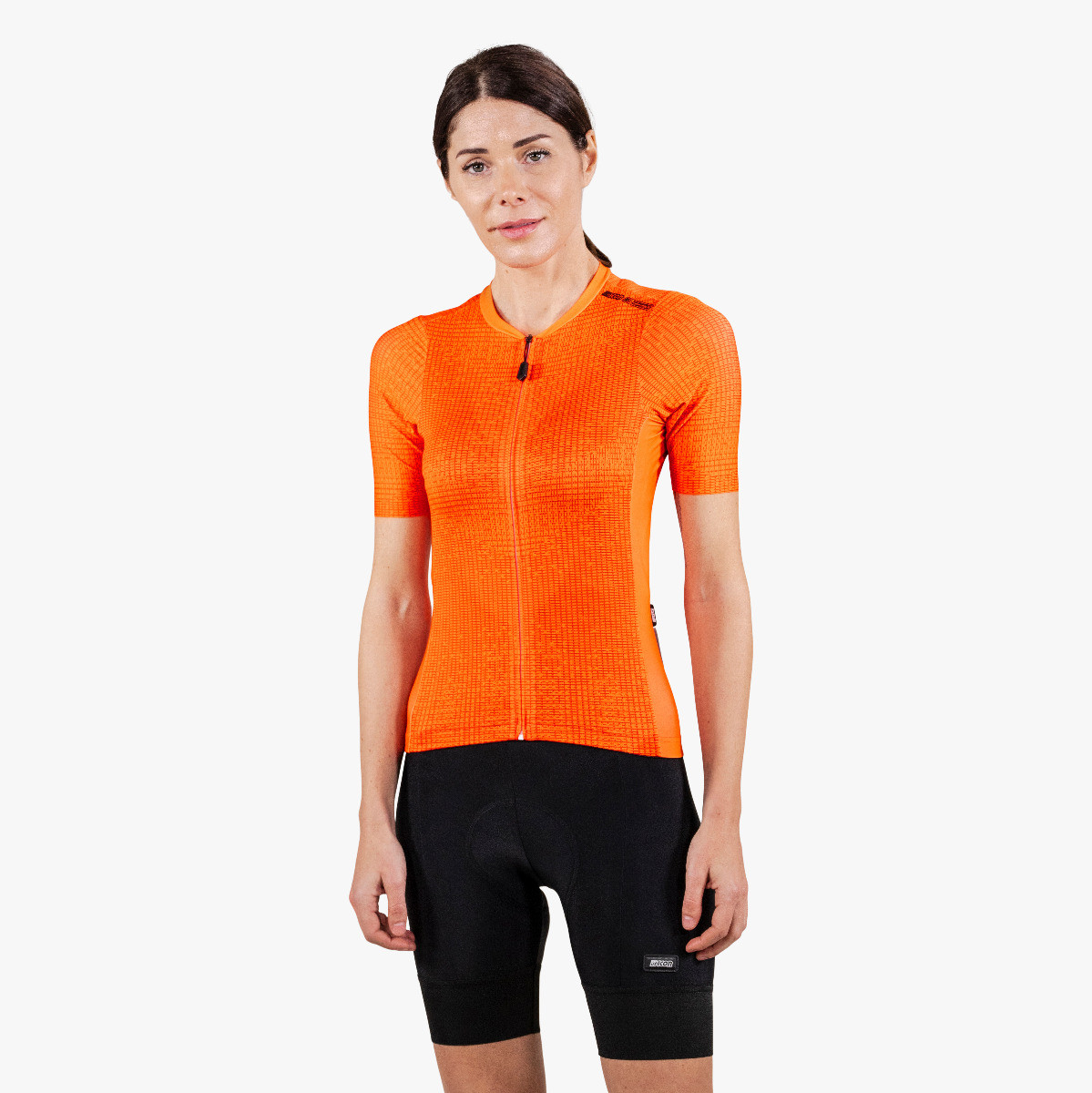 cjw11008 women cycling jersey x over 9 5 summer short sleeve orange fluo scicon