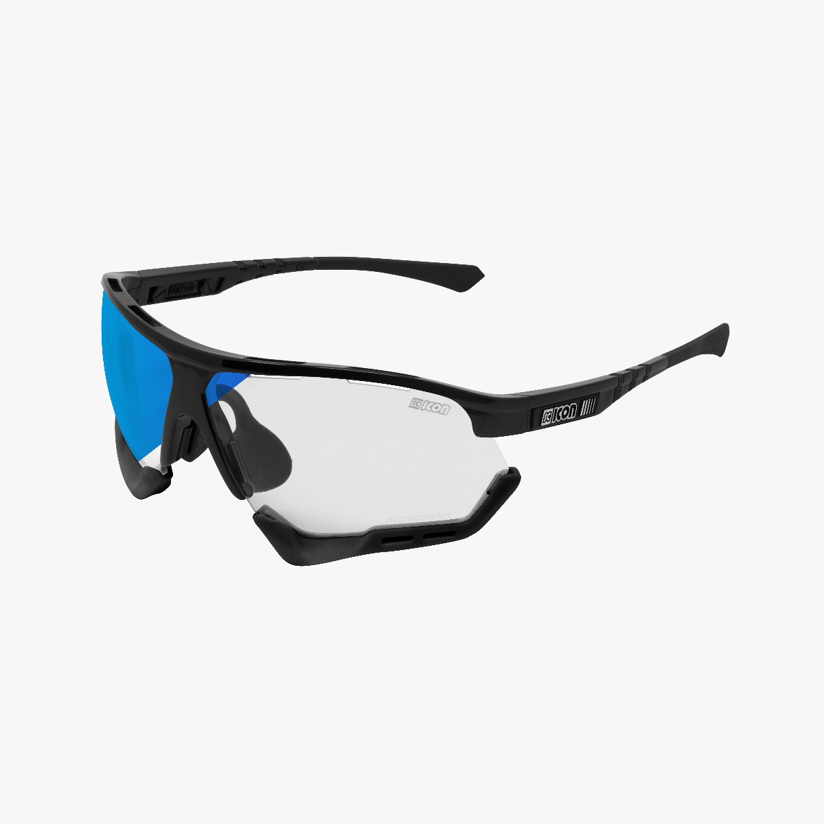 Scicon Sports | Aerocomfort Sport Cycling Performance Sunglasses - Black Gloss / Photocromatic Blue - EY15130202