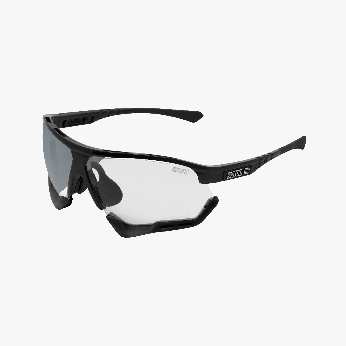 Scicon Sports | Aerocomfort Sport Cycling Performance Sunglasses - Black Gloss / Photocromatic Silver - EY15170201
