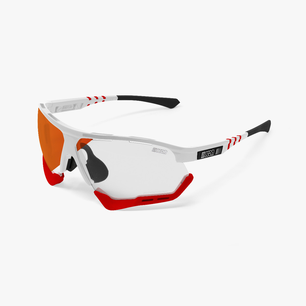 Aerocomfort cycling sunglasses scnxt photochromic white frame red lenses EY19160403
