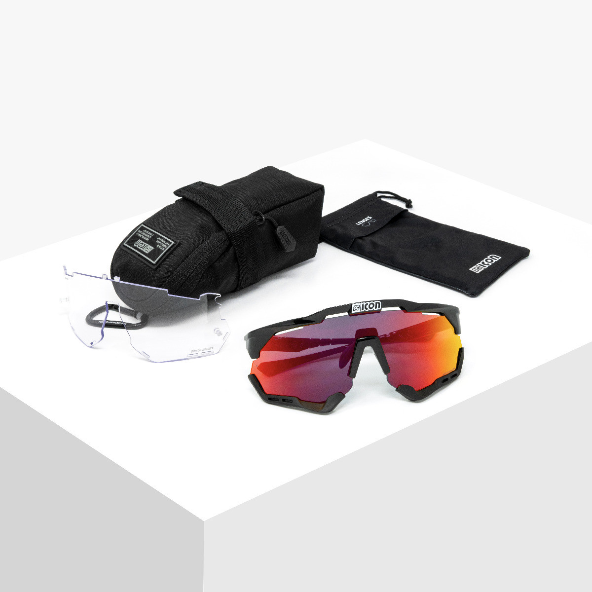 Scicon Sports | Aeroshade XL Cycling Sunglasses - Black Gloss / Multimorror Red - EY25060201