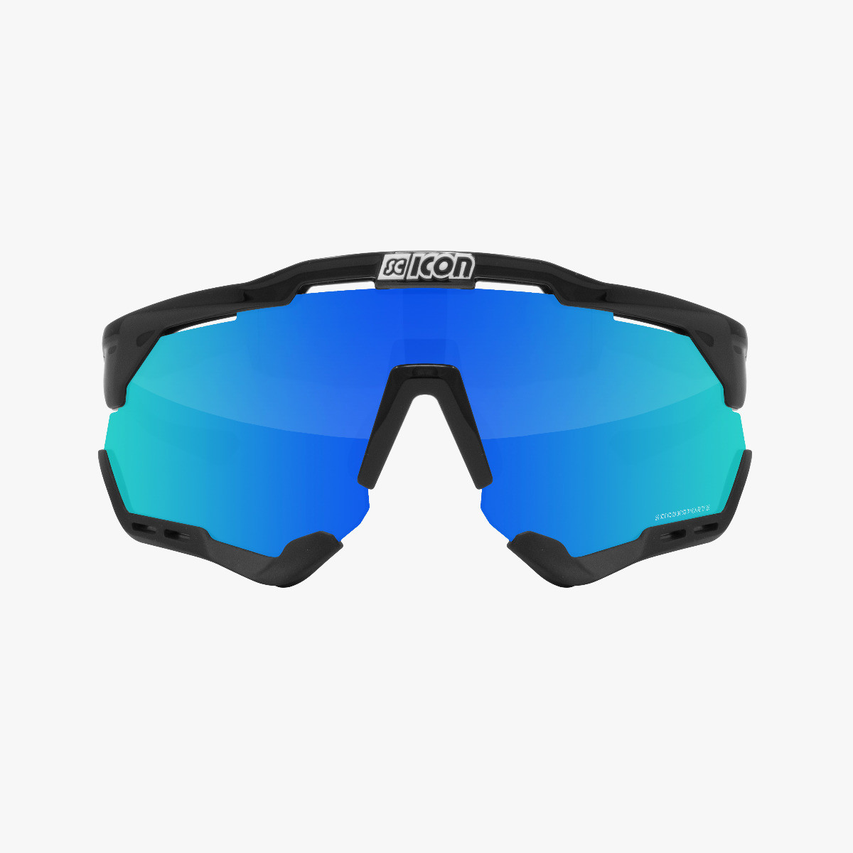 Scicon Sports | Aeroshade XL Cycling Sunglasses - Black Gloss / Multimirror Blue - EY25030201