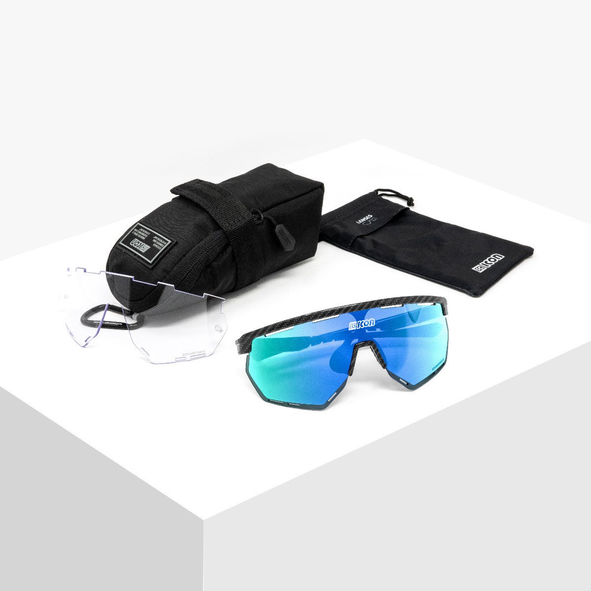 Scicon Sports | Aerowing Sport Performance Sunglasses - Carbon Matt / Multimirror Blue - EY26031201