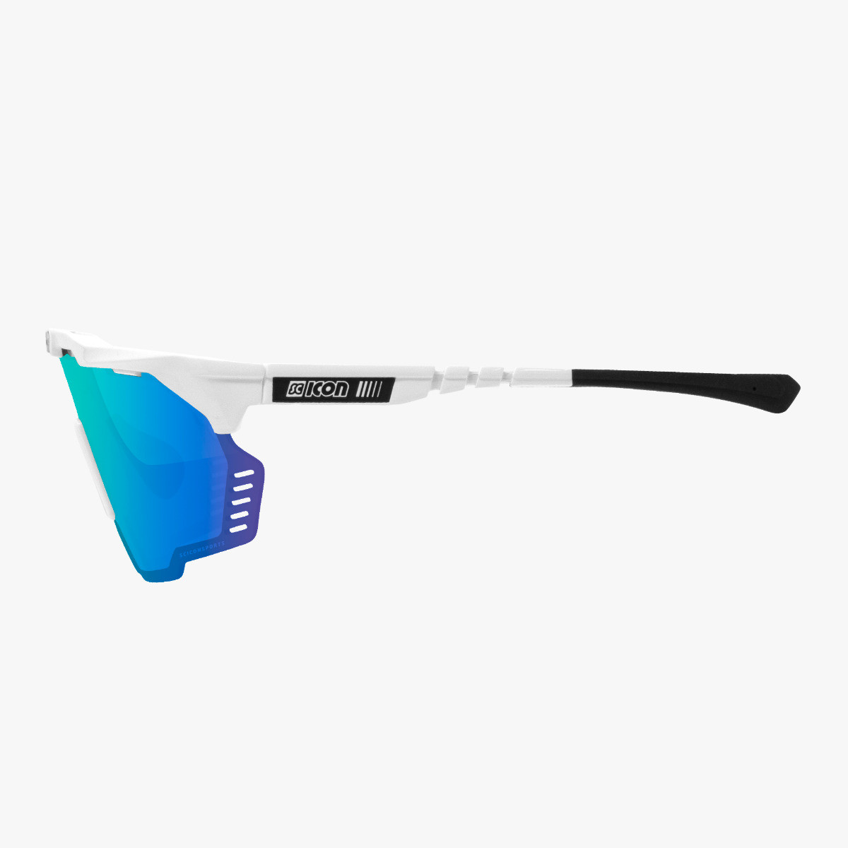 Scicon Sports | Aeroshade Kunken Performance Sunglasses - White Matt / Multimorror Blue - EY31030800