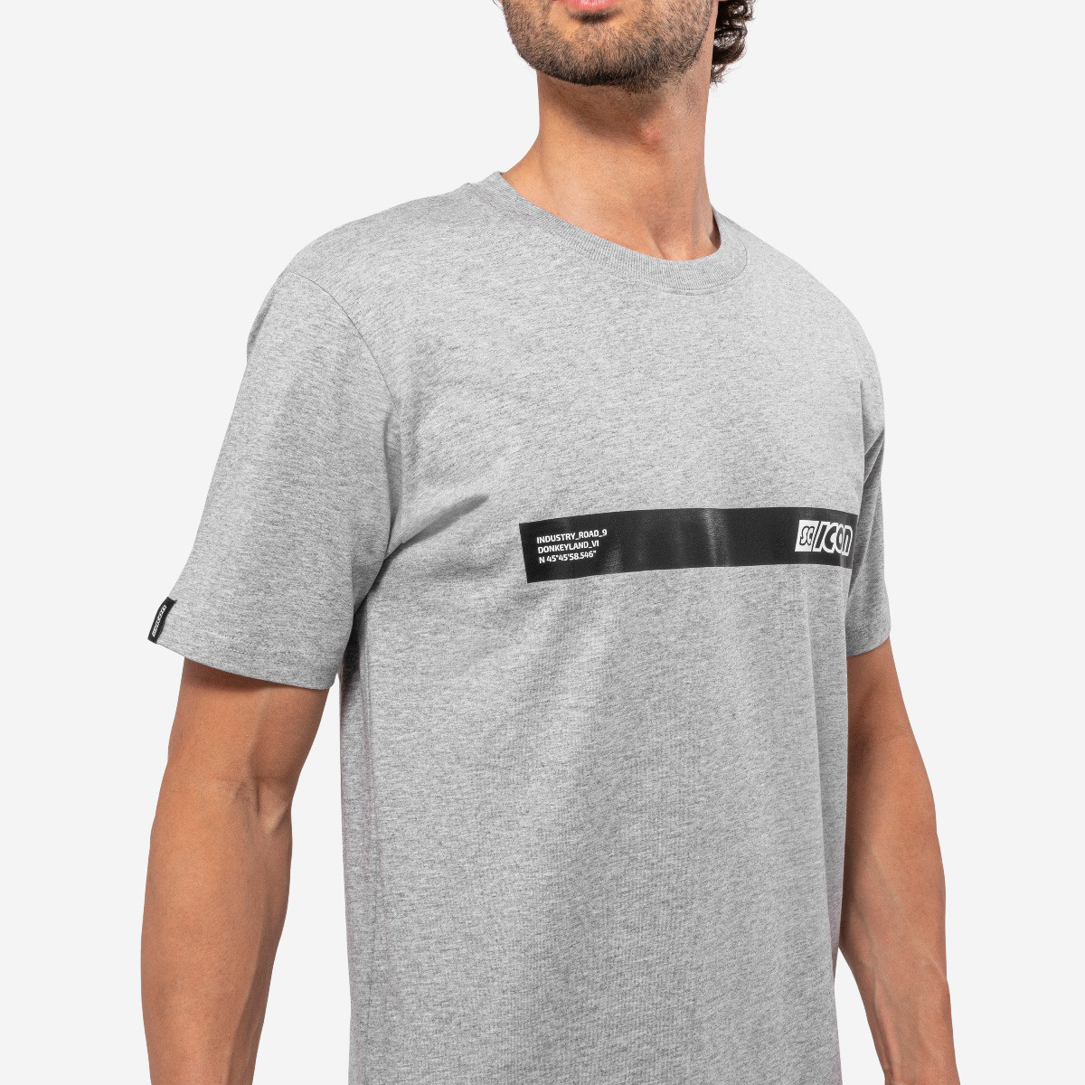 Scicon Sports | Stripe Logo Lifestyle Cotton T-shirt - Grey - TS61834