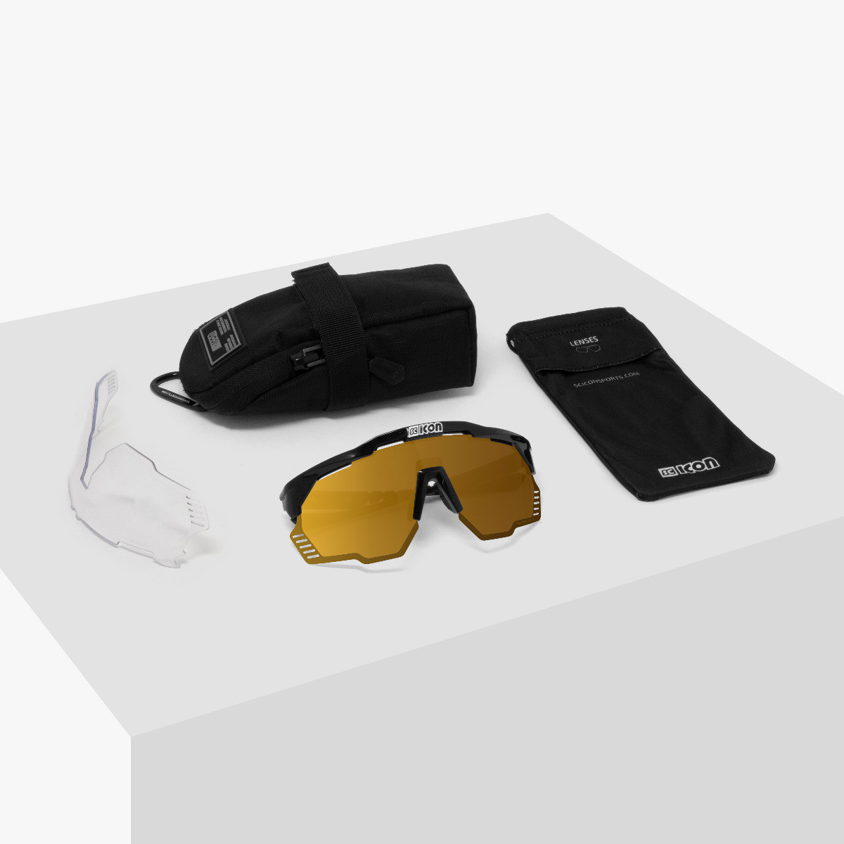 Scicon Sports | Aeroshade Kunken Performance Sunglasses - White Gloss / Multimorror Bronze - EY31070800