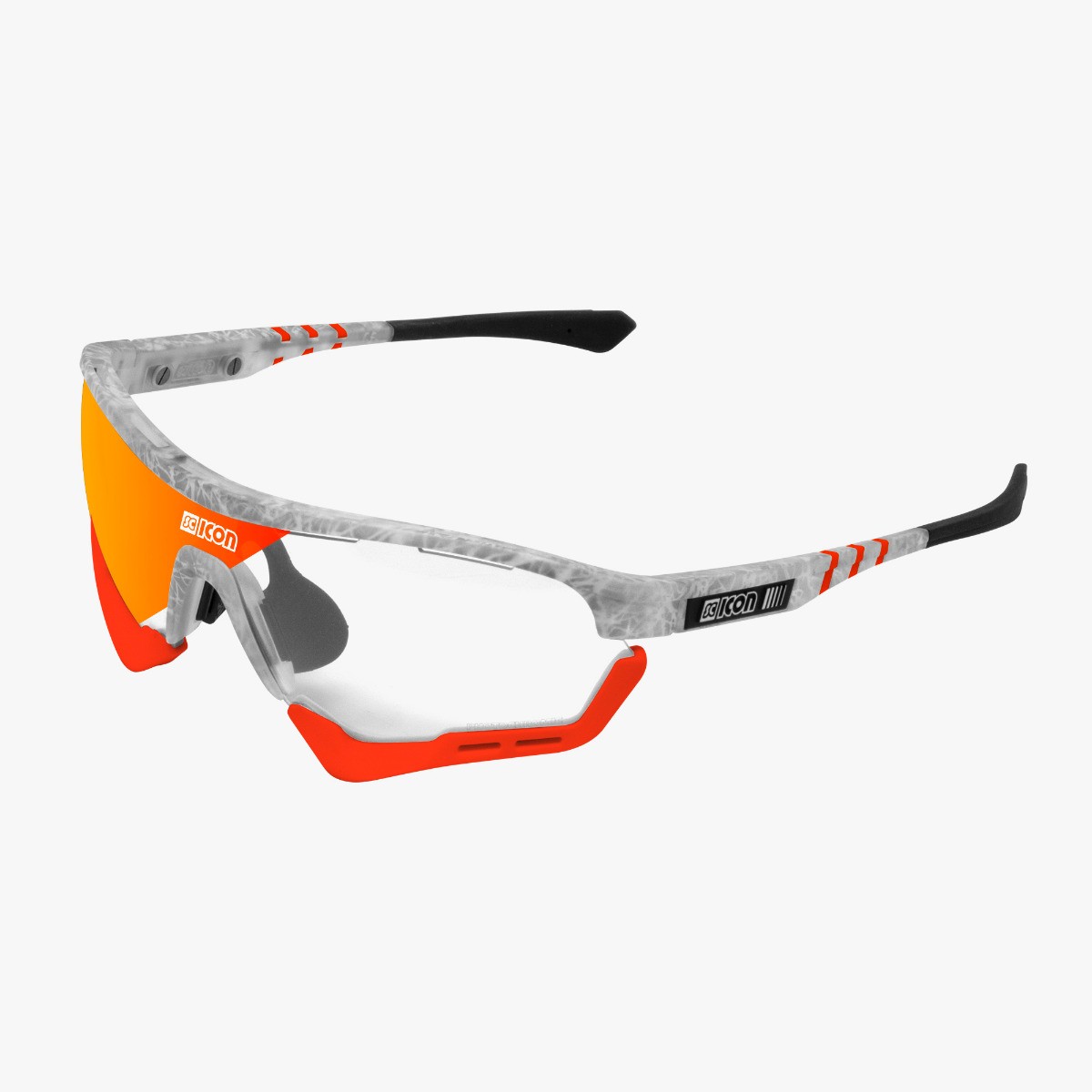 Scicon Sports | Aerotech Sport Cycling Performance Sunglasses - Frozen White / Photocromatic Red - EY13160503