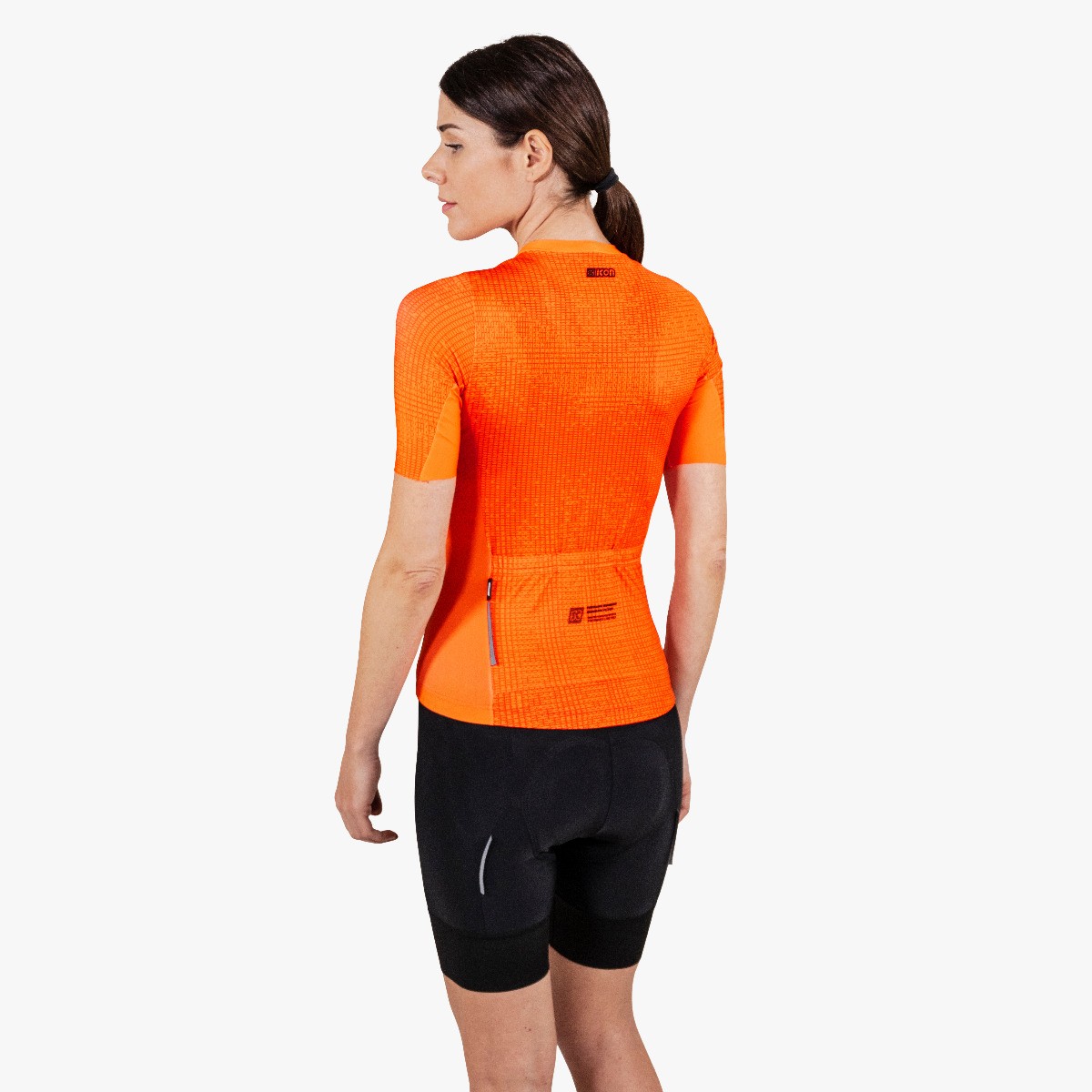 cjw11008 women cycling jersey x over 9 5 summer short sleeve orange fluo scicon