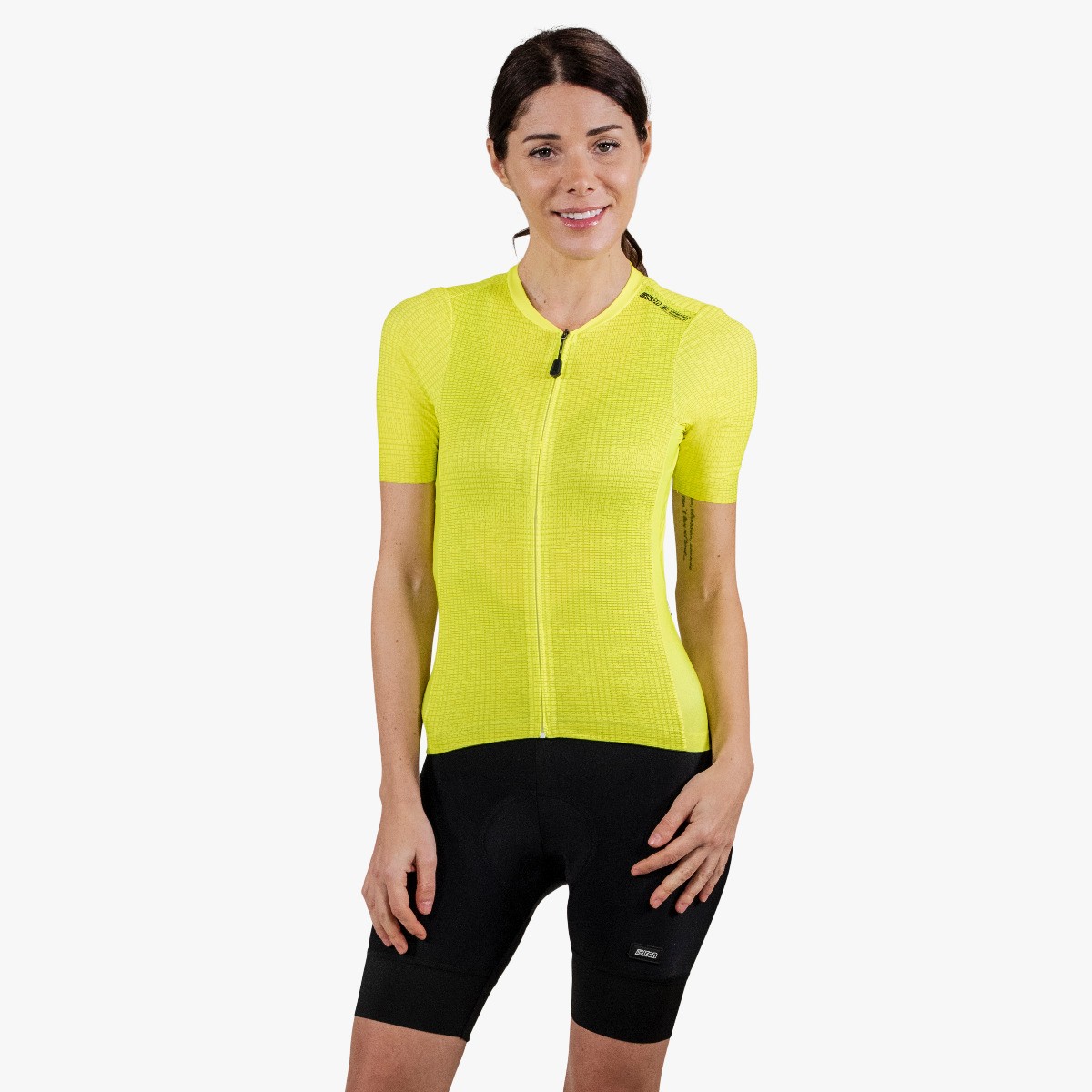 cjw11010 women cycling jersey xover 9.5 summer short sleeve yellow fluo sciconsports 