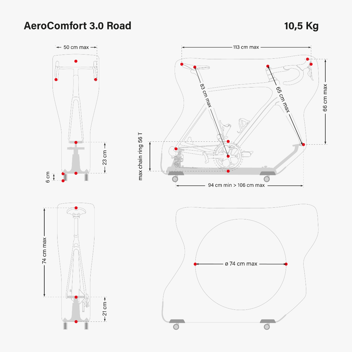 HOUSSE À VÉLO DE ROUTE AEROCOMFORT 3.0