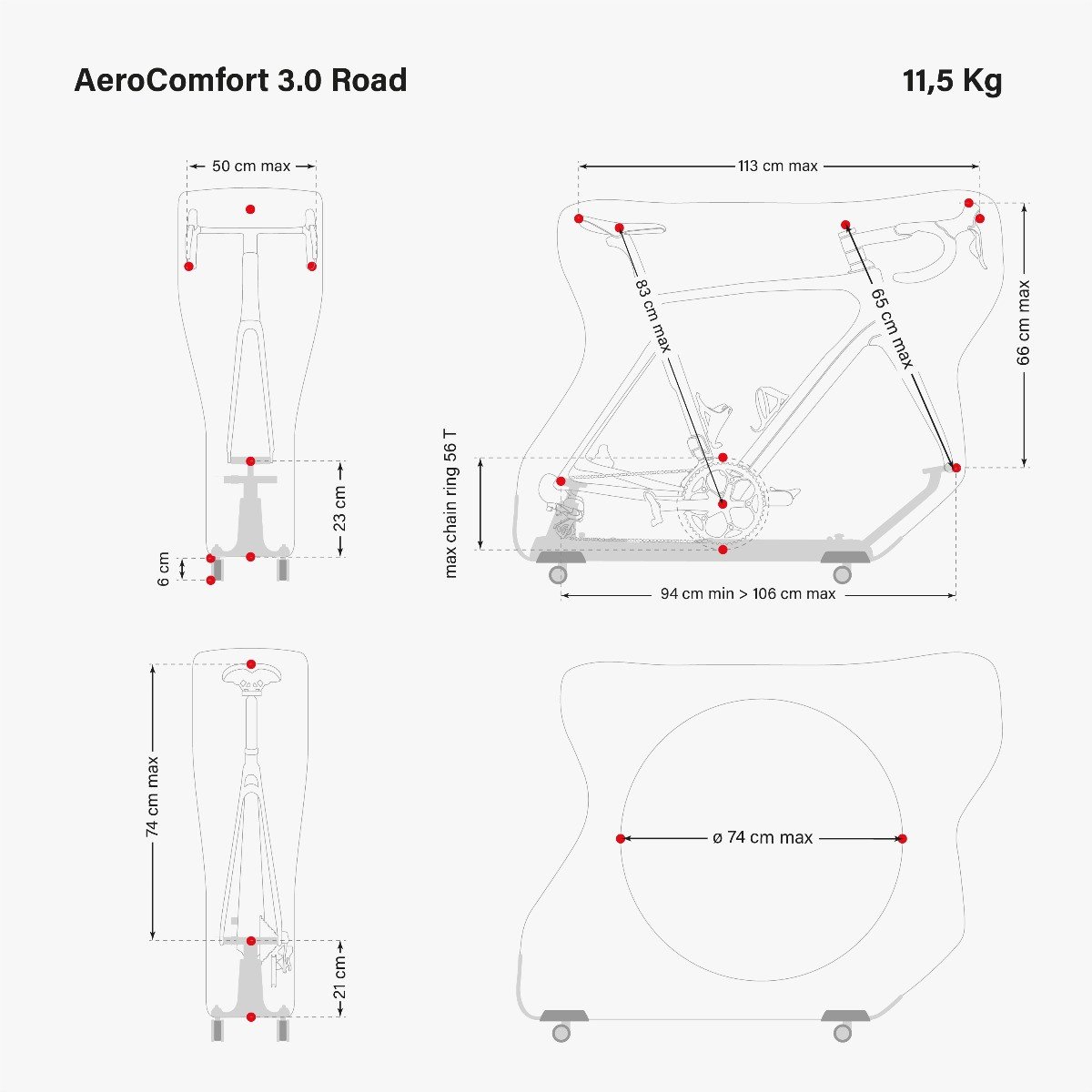 BOLSA PARA LLEVAR LA BICI DE CARRERA AEROCOMFORT 3.0