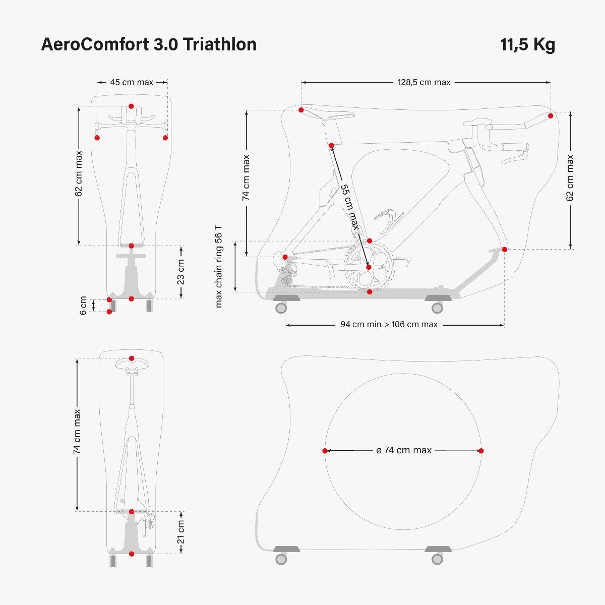 BOLSA PARA LLEVAR BICI DE TRIATLÓN AEROCOMFORT 3.0