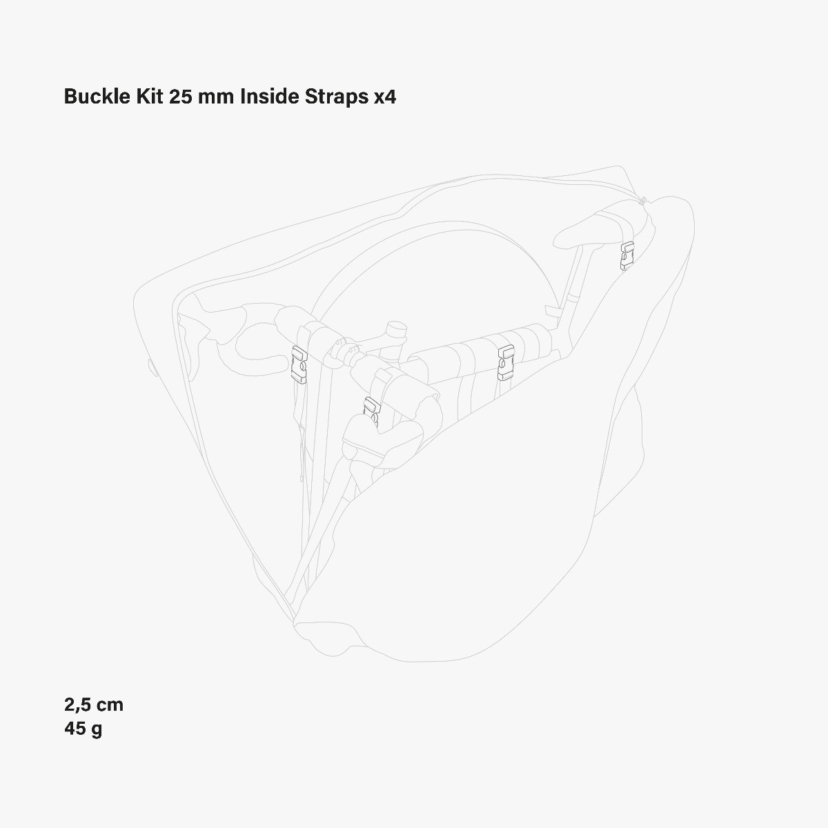 KIT BOUCLE 25 MM SANGLES INTÉRIEURES AEROCOMFORT