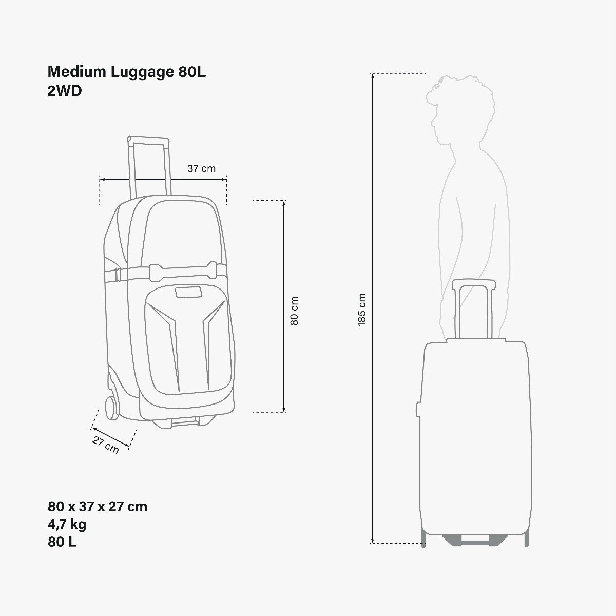 BAGAGERIE MOYENNE 80L 2WD