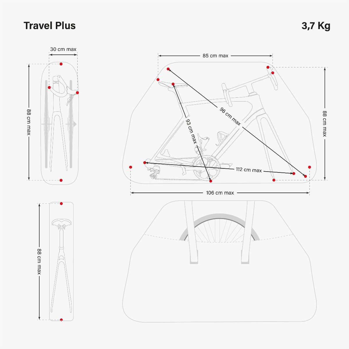 HOUSSE DE VÉLO SOUPLE - TRAVEL PLUS