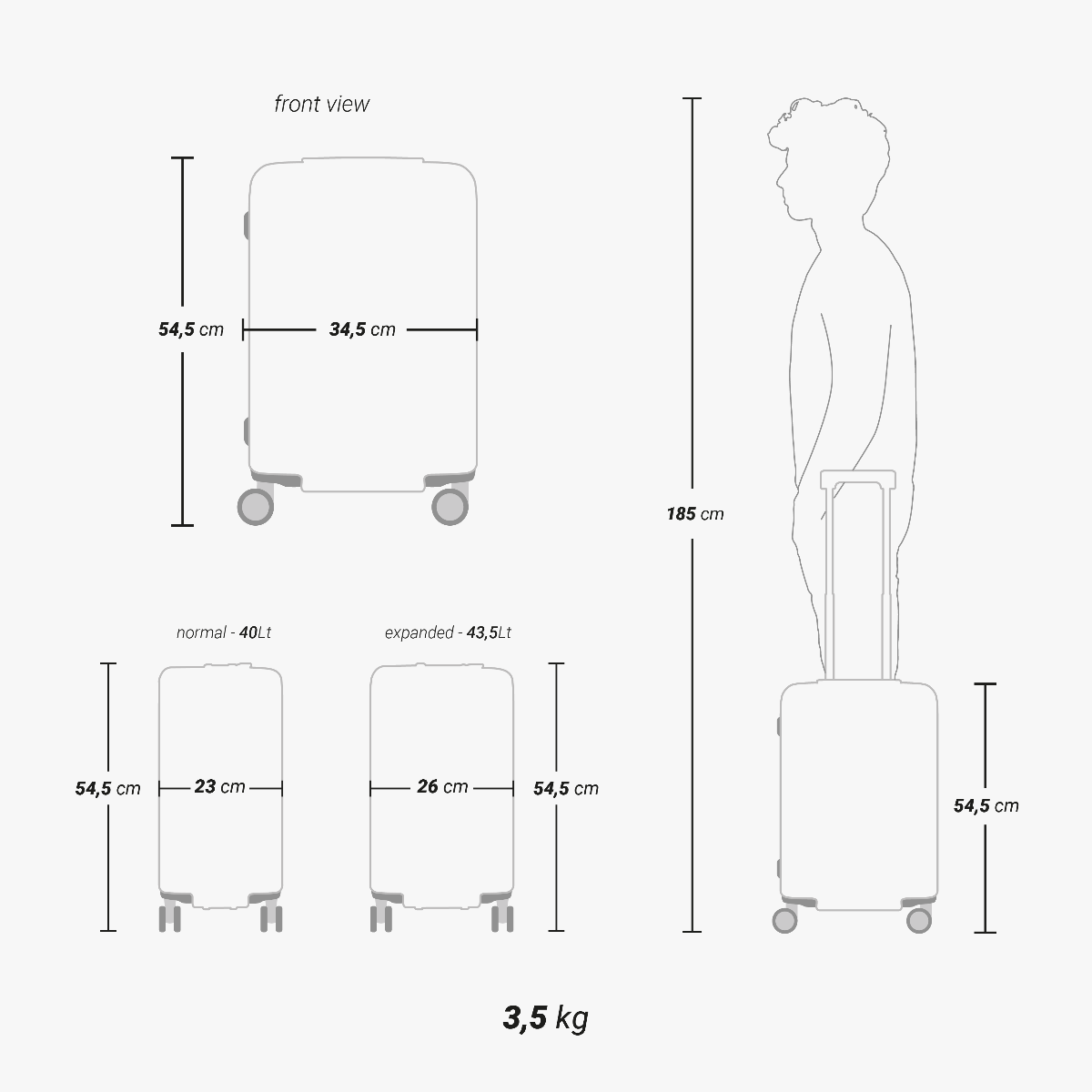 ERWEITERBARES KABINENGEPÄCK 40 LITER AIR-GROUND SERIES