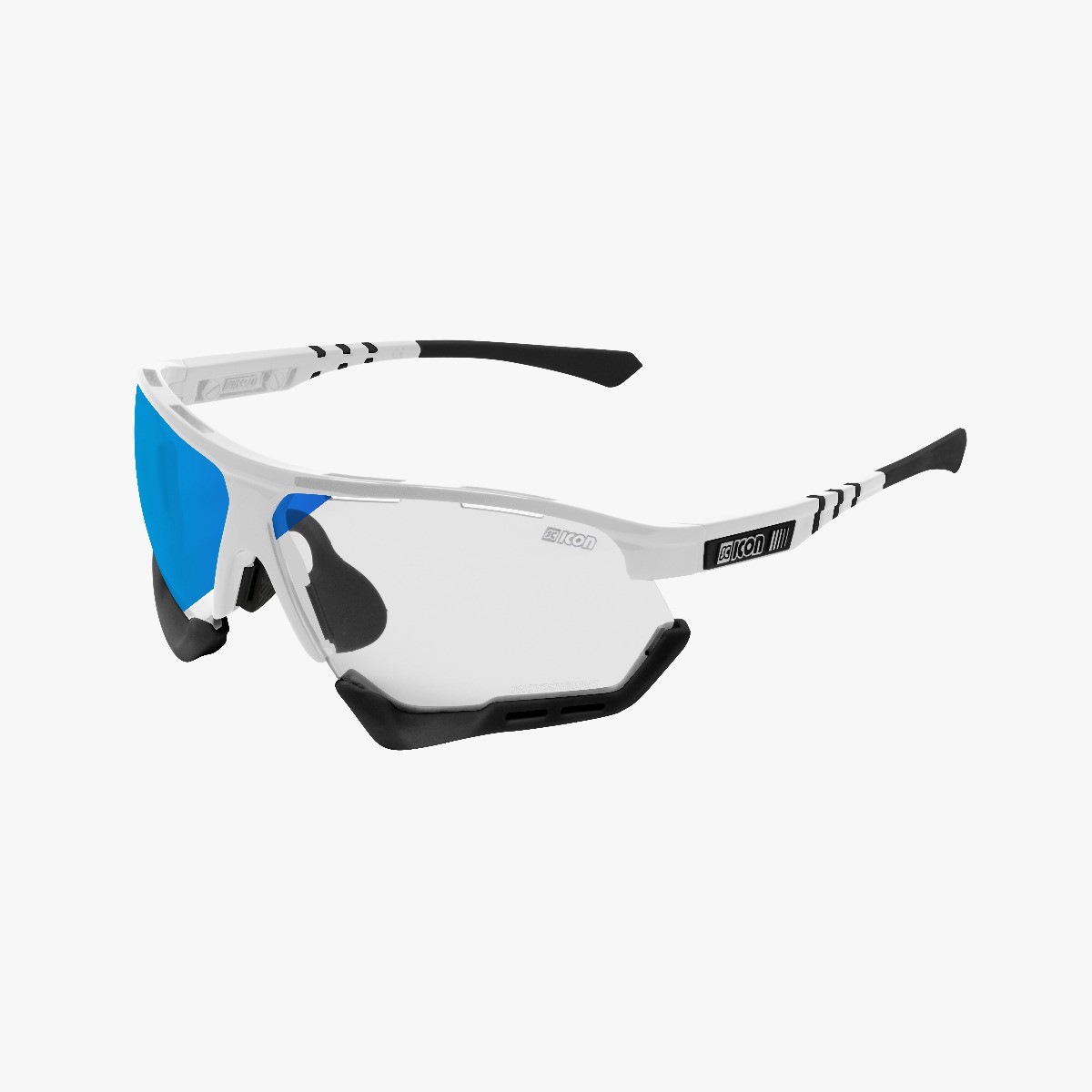 Scicon Sports | Aerocomfort Sport Cycling Performance Sunglasses - White Gloss / Photocromatic Blue - EY15130402
