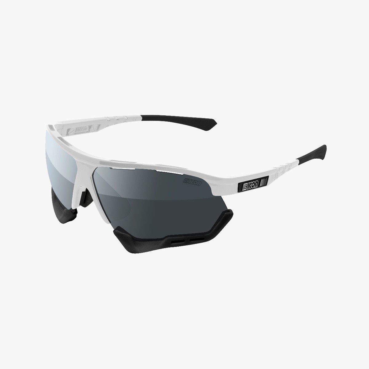 Aerocomfort performance sunglasses scnpp white frame silver lenses EY19080405
