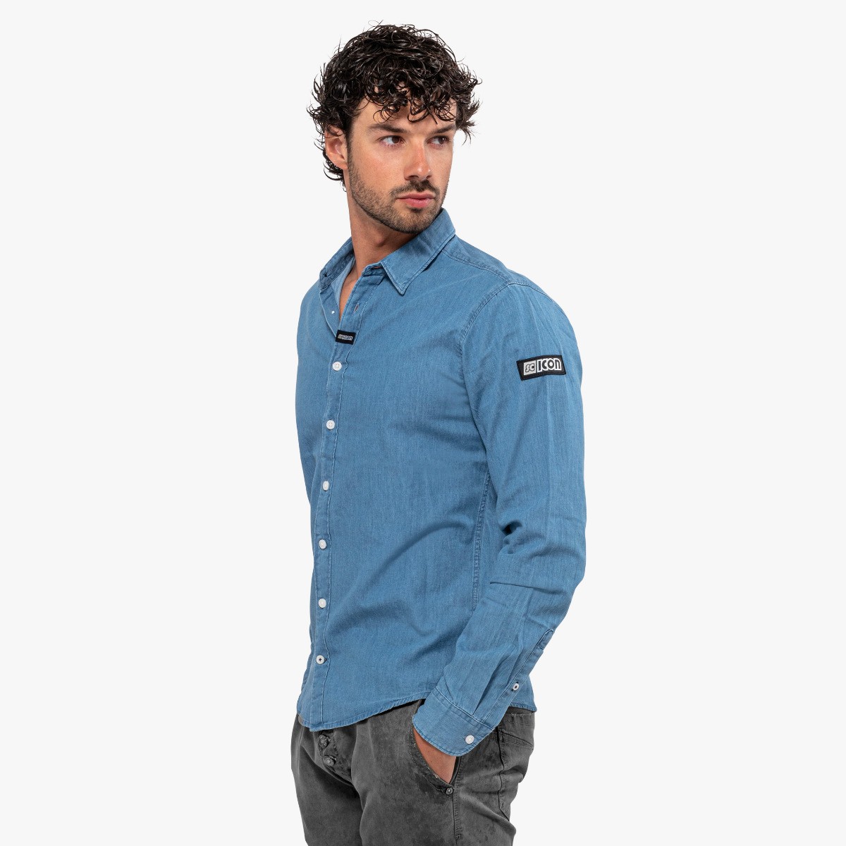 BLUE DENIM SHIRT - MEN